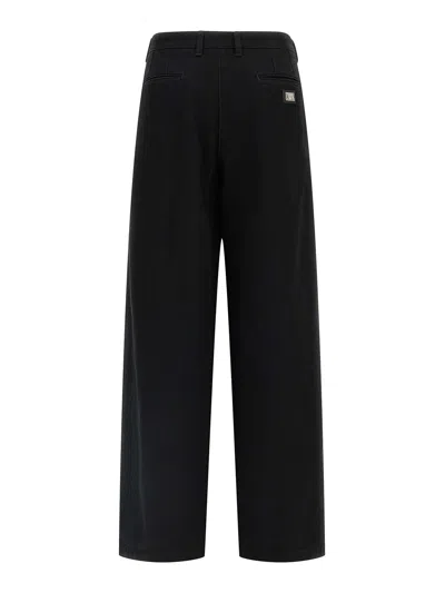Dolce & Gabbana Women Wide-leg Cotton Jeans In Black
