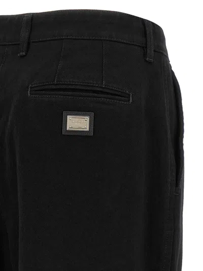 Dolce & Gabbana Women Wide-leg Cotton Jeans In Black