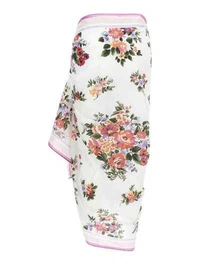 Dolce & Gabbana Women Cotton Beach Wrap With Floral Print In Multi