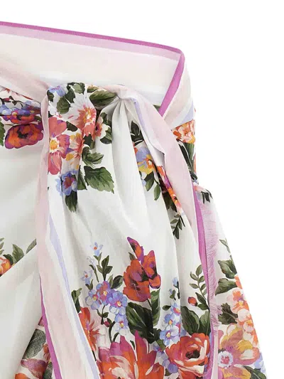 Dolce & Gabbana Women Cotton Beach Wrap With Floral Print In Multi