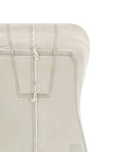 Drkshdw Zimmermann Spliced Print Awaken Crochet Tri Bikini Top In Neutral