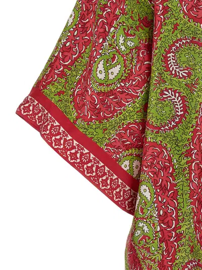 Etro Paisley Foliage Open Front Knitwear Piece In Red