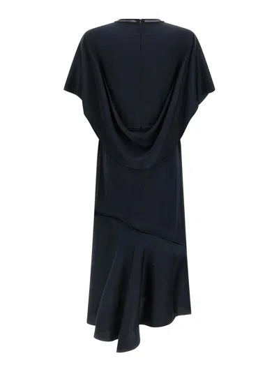 Fabiana Filippi Women Blue Ruffle Dress, Xl Luxury Dresses For Women Darveys