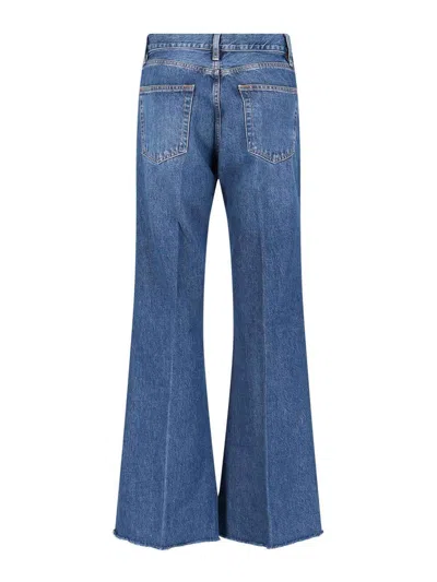 Frame Straight-leg Jeans With Mid-rise Waist And Timeless Silhouette In Blue