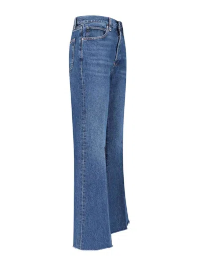 Frame Straight-leg Jeans With Mid-rise Waist And Timeless Silhouette In Blue