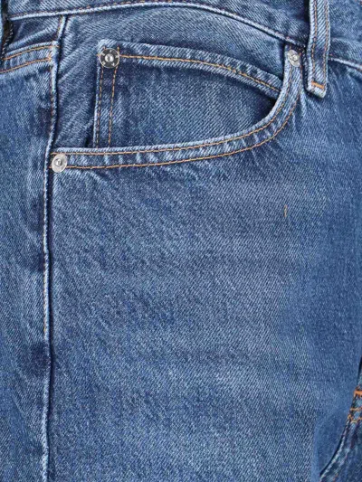 Frame Straight-leg Jeans With Mid-rise Waist And Timeless Silhouette In Blue