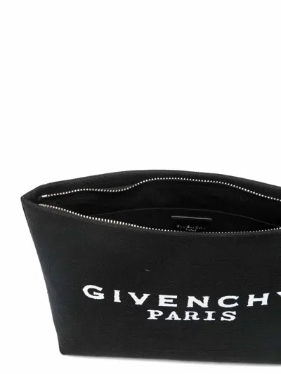Givenchy Logo Cotton Pouch In Black