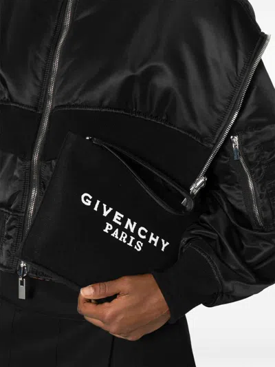 Givenchy Logo Cotton Pouch In Black