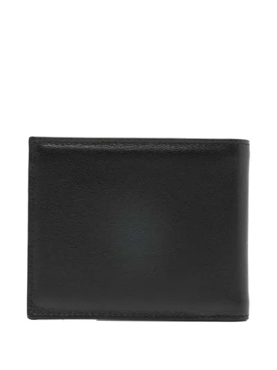 Givenchy Men Black Bi-fold Wallet With Embossed Logo Lettering On The Front In Grained Leather Man In Black