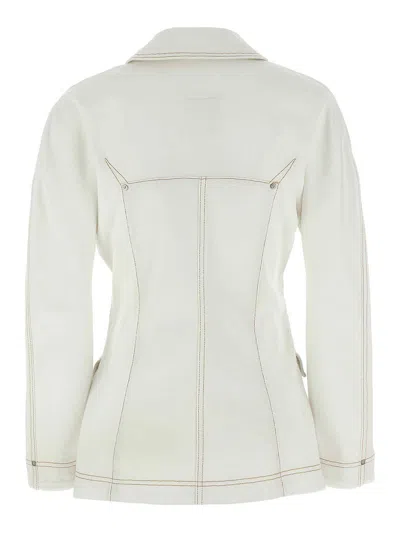 Givenchy Stitched Pockets Collar Sleeves Jacket In White