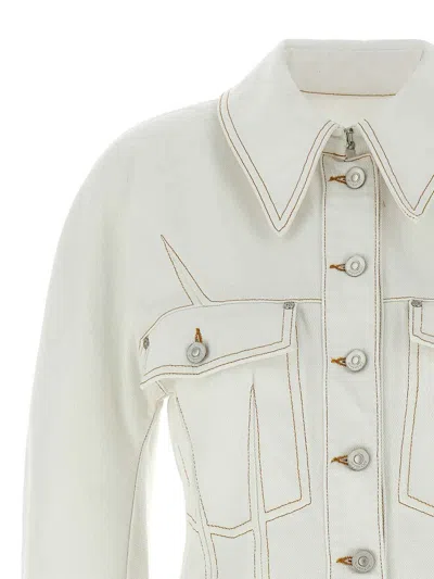 Givenchy Stitched Pockets Collar Sleeves Jacket In White