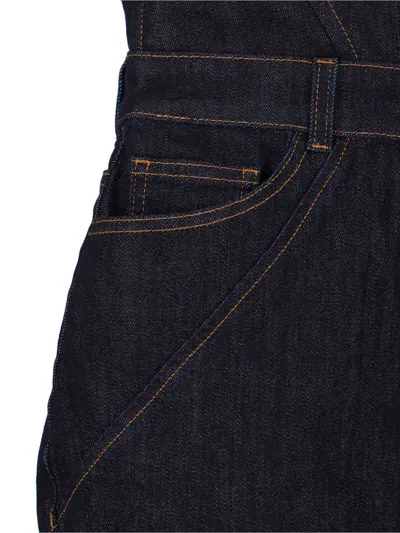 Givenchy Womens Dark Blue Contrast-stitch Panelled Denim Midi Dress In Blue