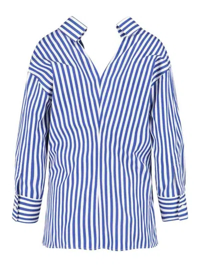 Givenchy Long Sleeve Striped Shirt Buttoned Cuffs Collar In Blue