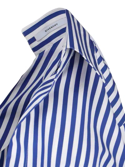 Givenchy Long Sleeve Striped Shirt Buttoned Cuffs Collar In Blue