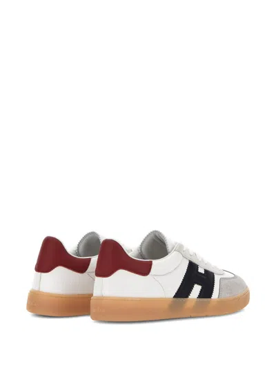 Hogan Cool Leather Sneakers With Nappa And Suede Inserts In White