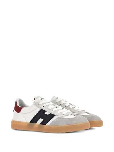 Hogan Cool Leather Sneakers With Nappa And Suede Inserts In White