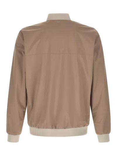 Herno Functional Bomber Jacket In Brown