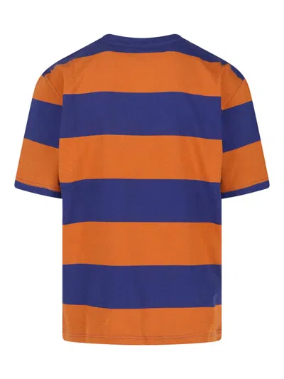 Marni Crew Neck Striped Short Sleeve T Shirt In Multi
