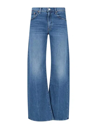 Mother Jeans The Rerun Zip Sneak With Belt Loops And Logo Embroidery On The Back In Blue Denim For Women