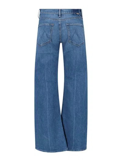 Mother Jeans The Rerun Zip Sneak With Belt Loops And Logo Embroidery On The Back In Blue Denim For Women