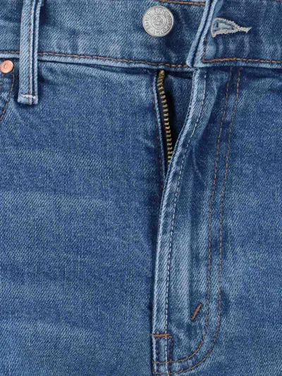 Mother Jeans The Rerun Zip Sneak With Belt Loops And Logo Embroidery On The Back In Blue Denim For Women