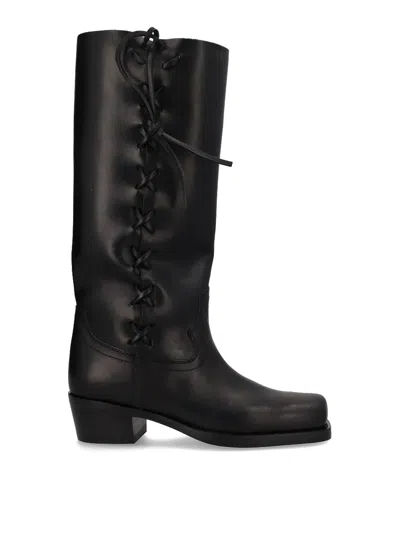 Paris Texas Roxanne Leather Knee-high Boots In Black