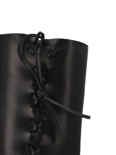 Paris Texas Roxanne Leather Knee-high Boots In Black