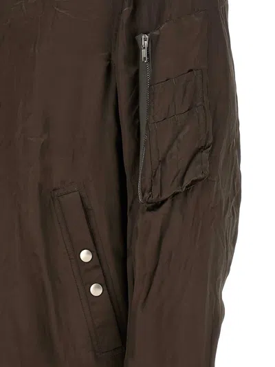 Rick Owens Brown Solid Bomber Jacket In Brown