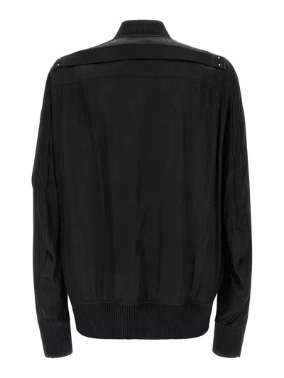 Rick Owens Black Solid Bomber Jacket In Black