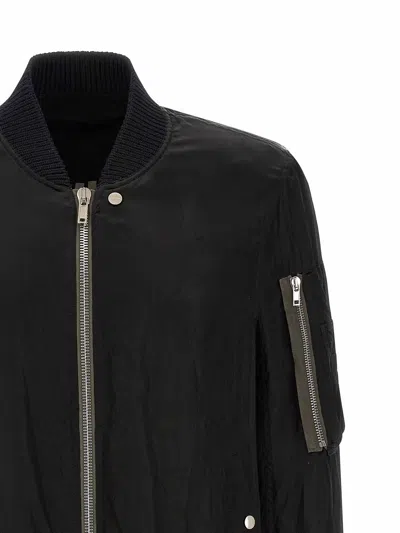 Rick Owens Black Solid Bomber Jacket In Black