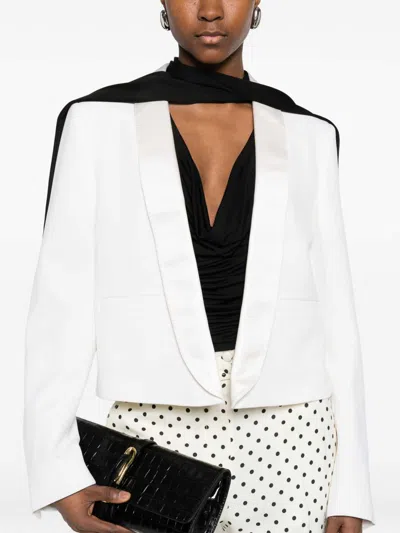 Tom Ford Wool Tuxedo Jacket In White