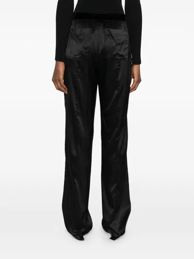 Tom Ford Stretch Silk Satin Pj Pants Trousers Black In Black