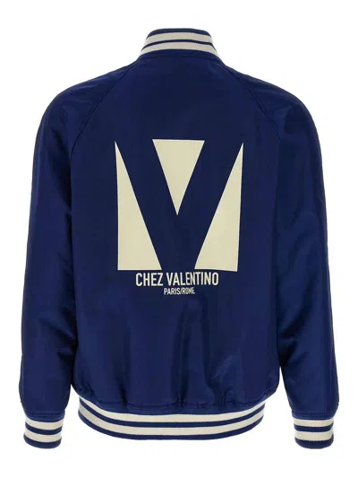 Valentino Bomber Jacket In Blue