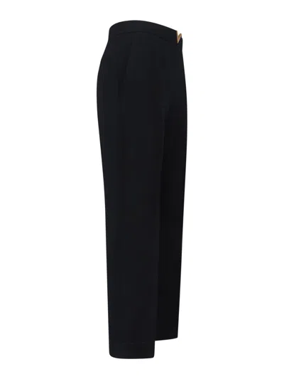 Valentino Tailored Trousers Belt Loops Gold Tone Detail In Black