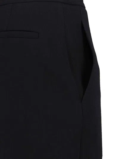 Valentino Tailored Trousers Belt Loops Gold Tone Detail In Black