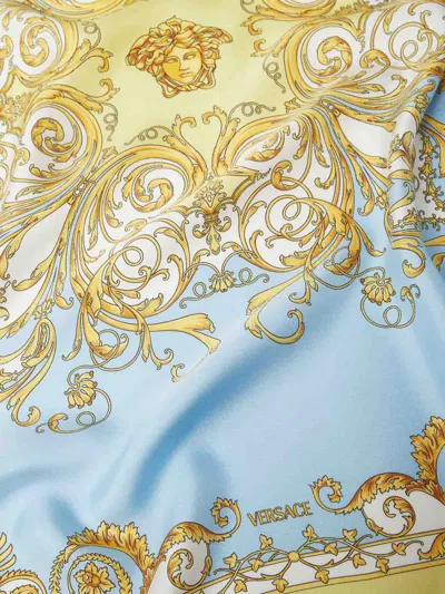 Versace Baroque Pattern Scarf Multicolor Rolled Edges In Pattern