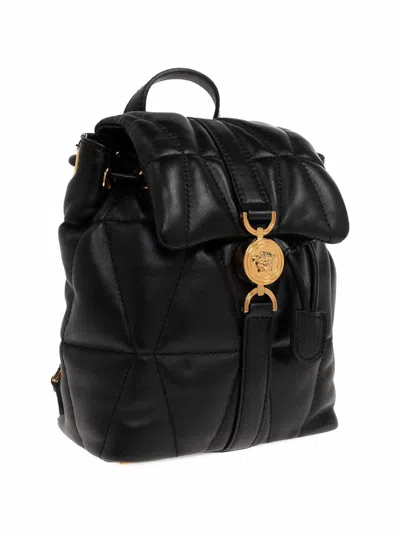 Versace Kleo Leather Backpack In Black