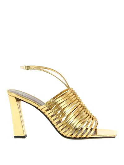 Giuseppe Zanotti Savoia Sandals Ankle Strap Open Square Toe In Gold
