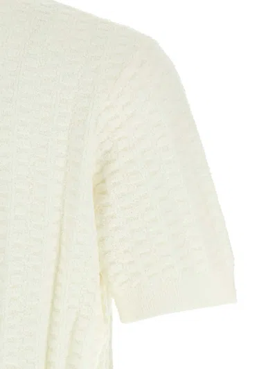 Casablanca Tennis Boucle Polo Shirt In White