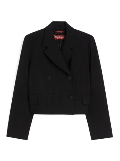 Max Mara Caprera Button Jacket In Black