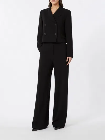 Max Mara Caprera Button Jacket In Black