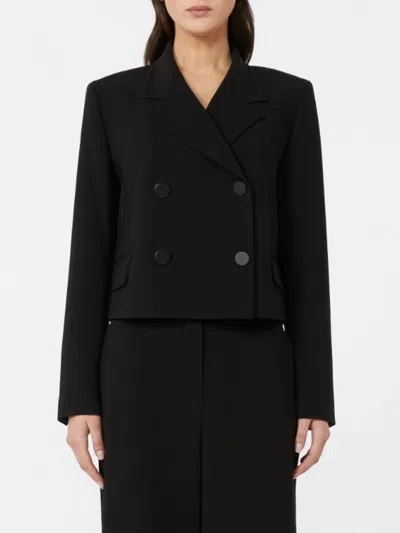 Max Mara Caprera Button Jacket In Black