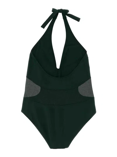 Eres Couture Bow-detailed Halterneck Swimsuit In Green