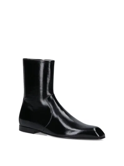 Khaite Glossy Enameled Leather Boot In Multi