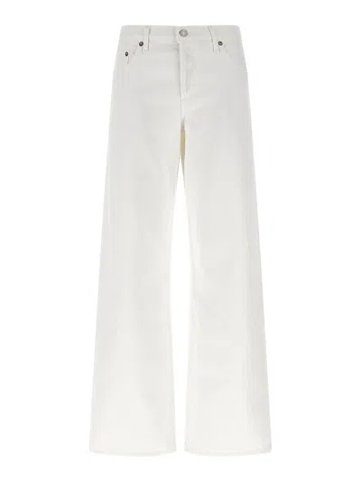 Agolde Vana Fold Wide-leg Jeans In White