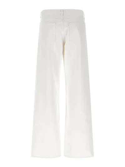 Agolde Vana Fold Wide-leg Jeans In White