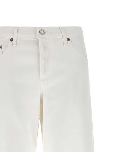 Agolde Vana Fold Wide-leg Jeans In White