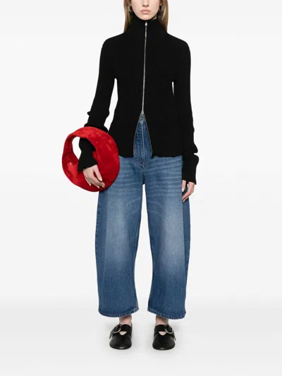 Studio Nicholson Cropped Denim Jeans In Blue