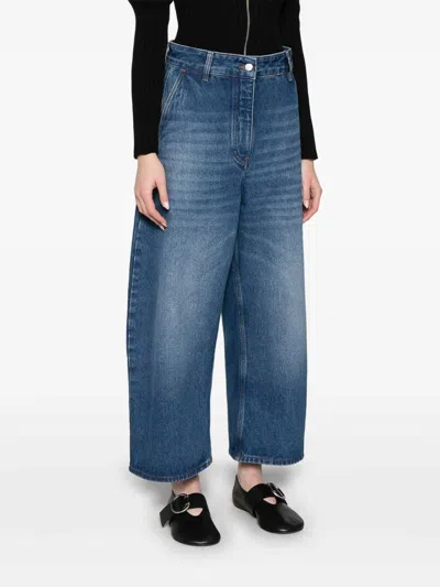 Studio Nicholson Cropped Denim Jeans In Blue