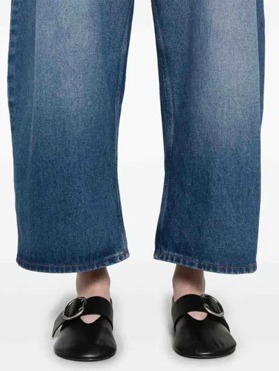 Studio Nicholson Cropped Denim Jeans In Blue